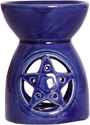 Nightblue aromaburner with Pentacle in Ceramic