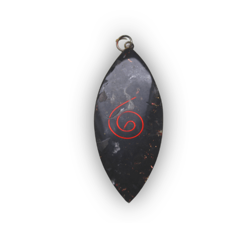 Orgone Pendant Oval Shape Shungite Spiral