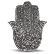 Aluminium Silver Antique Fatima Hand Incense Holder