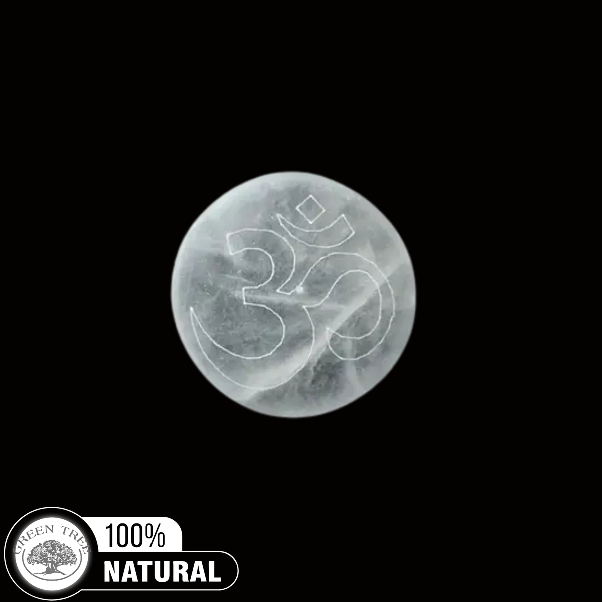 Selenite Incense Holder OM 10cm