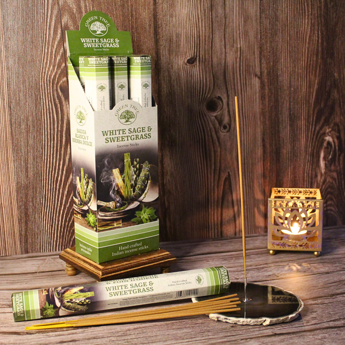 Green Tree White Sage & Sweetgrass Incense