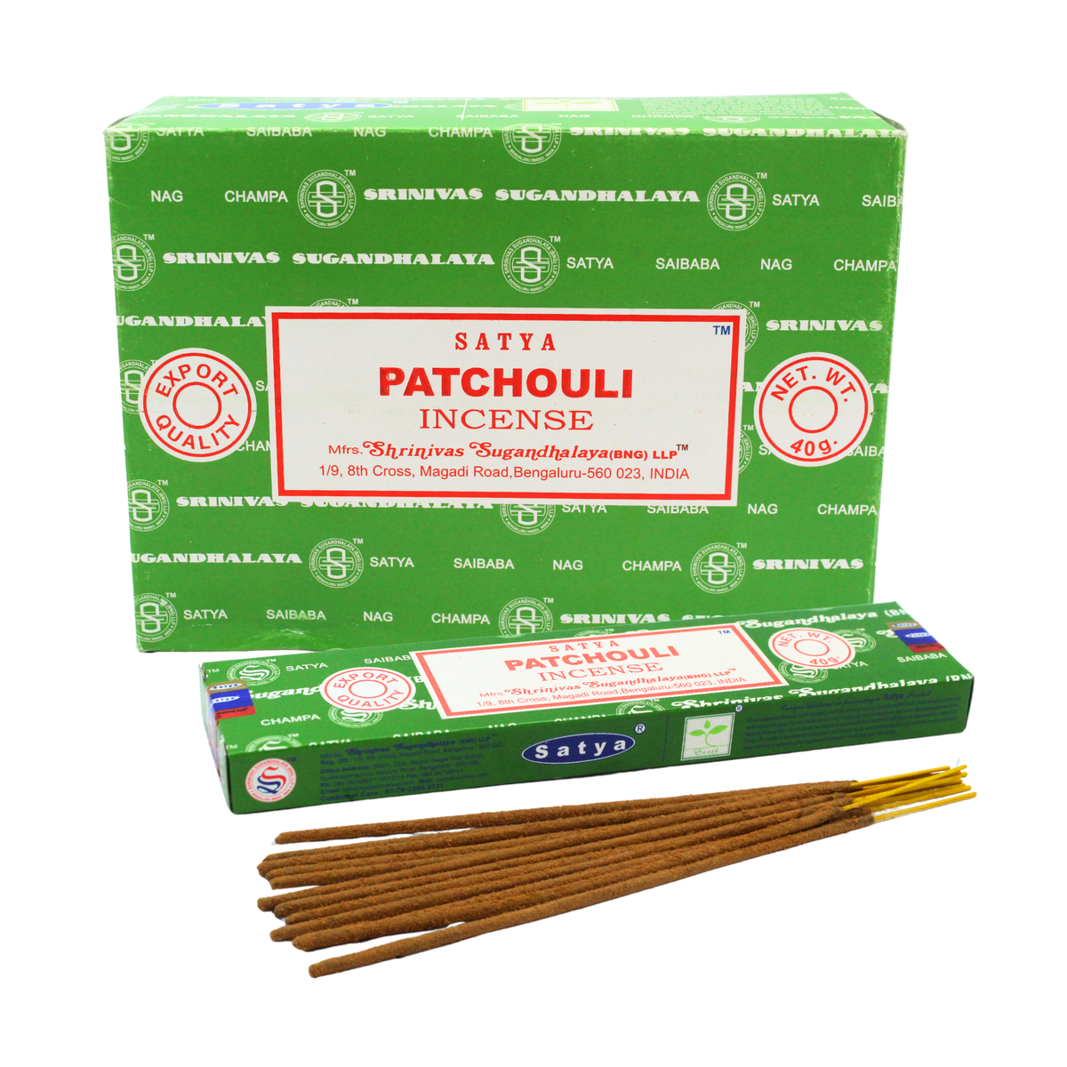 Satya Patchouli Incense (40 grams x 12 packs)