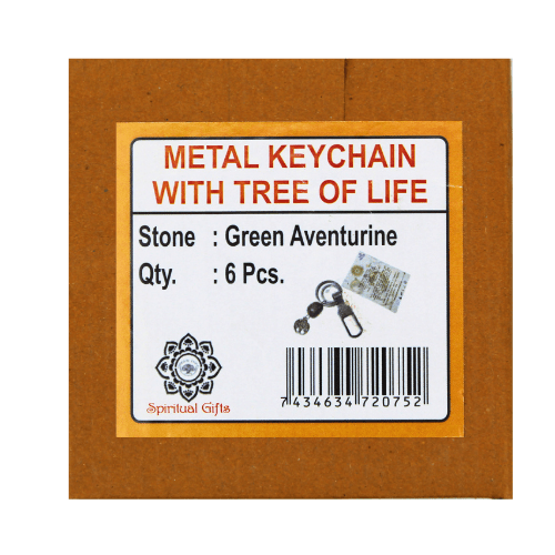 Keychain - Tree of Life & Green Aventurine Set of 6 pcs