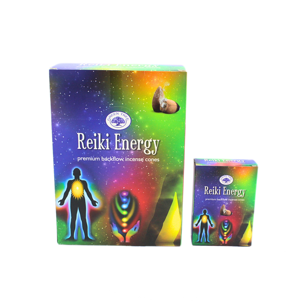 Green Tree Reiki Energy Backflow Incense Cones (pack of 12)