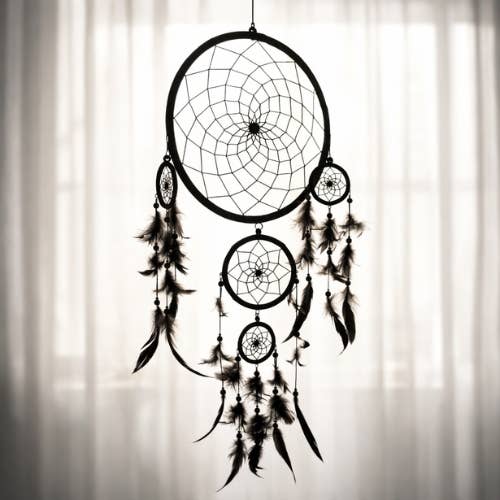 Black dreamcatcher (25cm diameter)