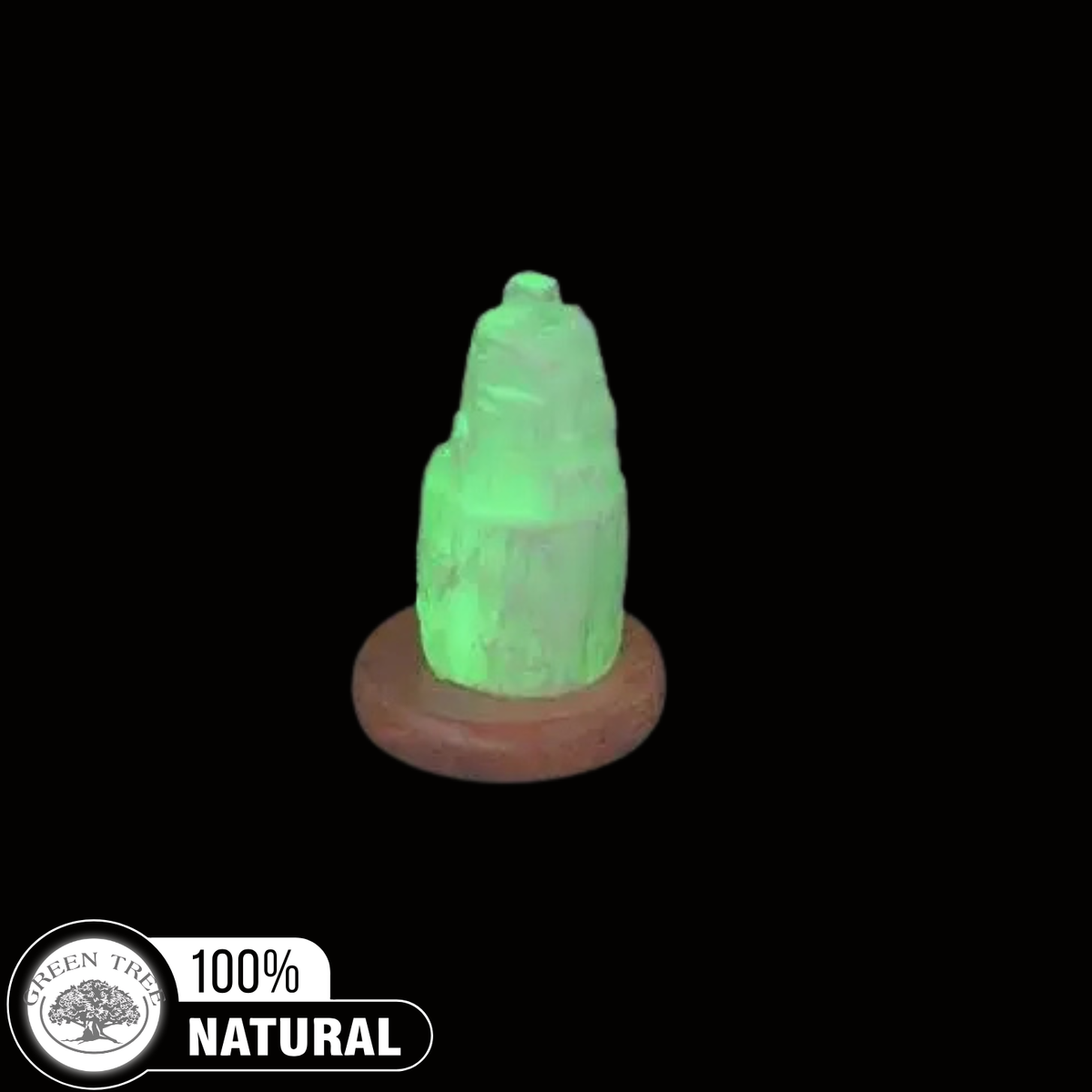 Selenite Lamp Cathedral USB with base 10 cm