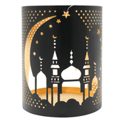 Moroccan Design Votive Holder Black & Gold