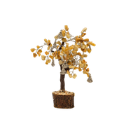 Gem Tree Yellow Jade With Laughing Buddha 160 Bds Reflecting