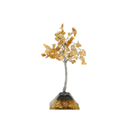 Árbol de gemas con base de pirámide de cuarzo Golden 100 cuentas