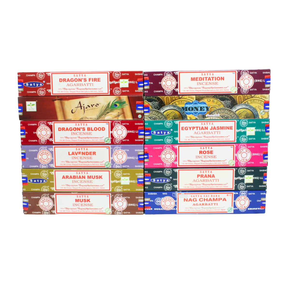 Satya Assorted Pack #2 Incense (12 boxes) 15 grams