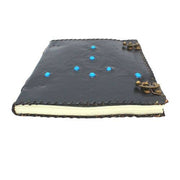 Leather Gemstone Journal Triquetra Black 25x33 cm