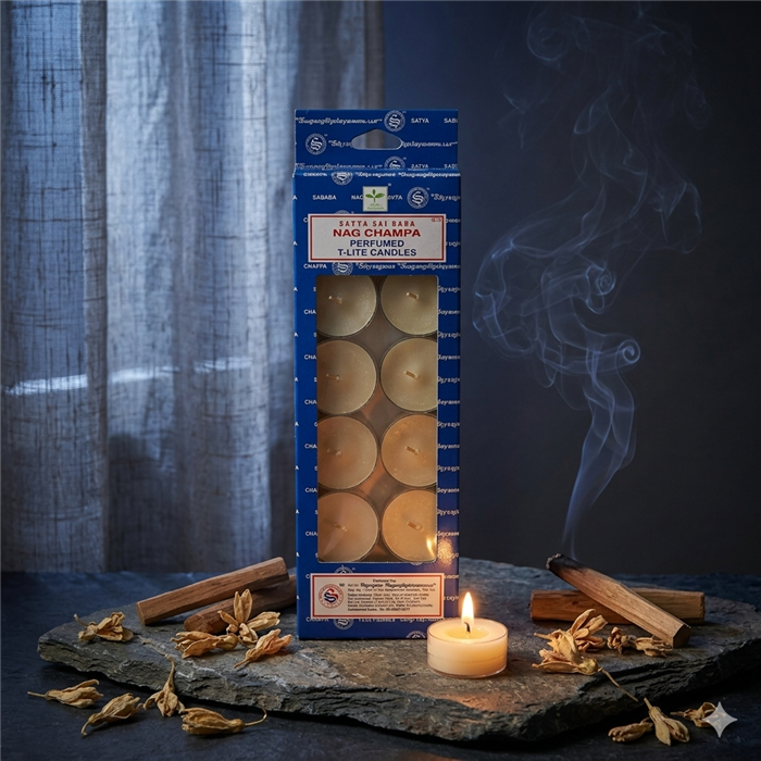 Satya Nagchampa T- Lite Candle 14 Gms x 12 pcs