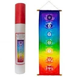 High Quality French Crepe Poly Banner - 7 Chakra 36 x 90 cms