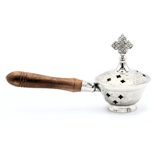 Incense Burner and Tong Nickel (8 cm) Set of 2