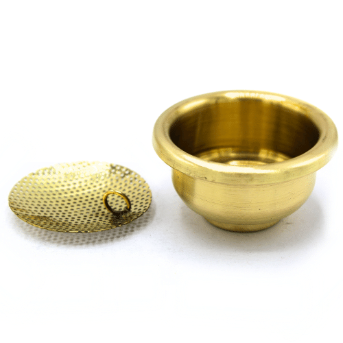 Incense Burner, Cup and  Tong Brass ( 15 cm )