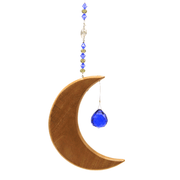Crescent Moon Suncatcher Wall Hanging With Glass Beads