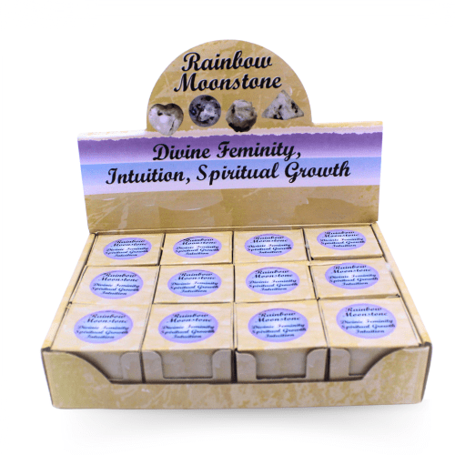 Rainbow Moonstone Display ( 3 Pieces of 4 Shapes )