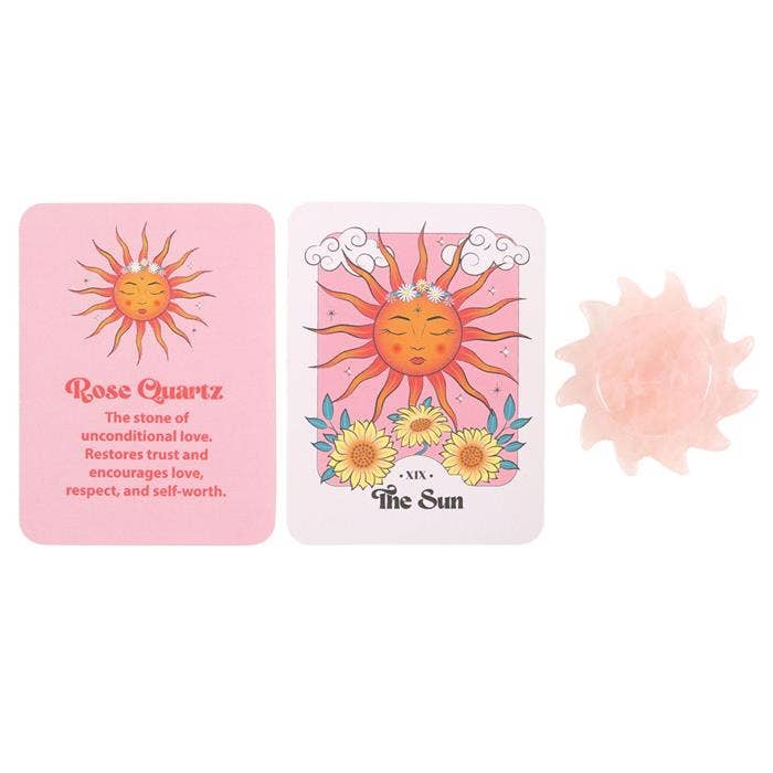 Rose Quartz Crystal Sun Keepsake Stone In A Box