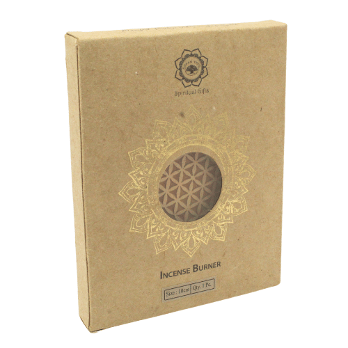 Wooden Incense Burner Flower of Life 10 cm