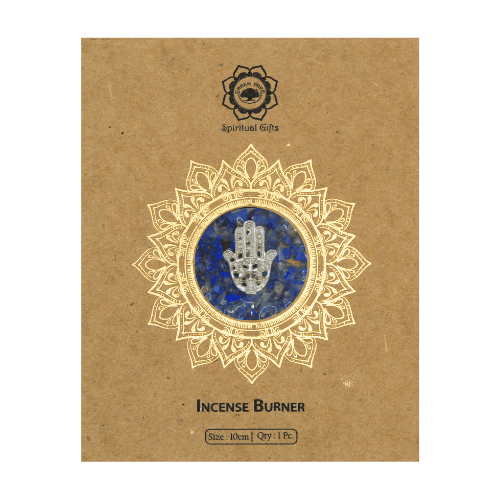 Fatima Hand Incense Holder With Lapis Lazuli Chips