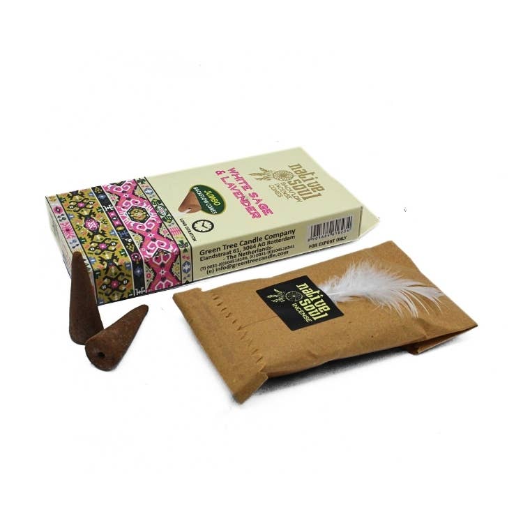 Green Tree Jumbo Backflow Cones White Sage & Lavender