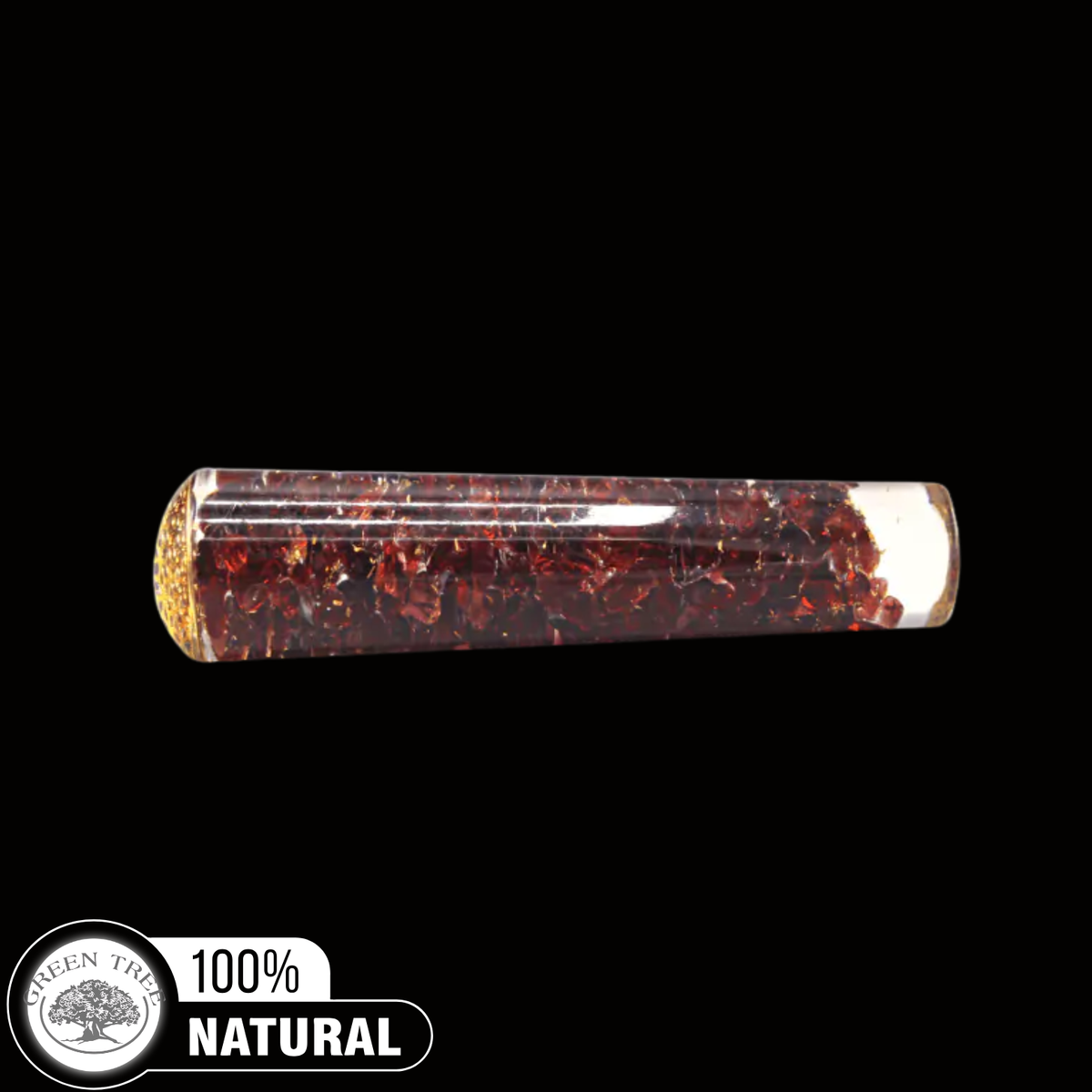 ORGONE SMOOTH MASSAGER GARNET WITH FLOWER OF LIFE