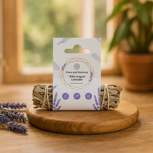 Peace & Harmony Lavender Sage Smudge Stick 10 cm with Label