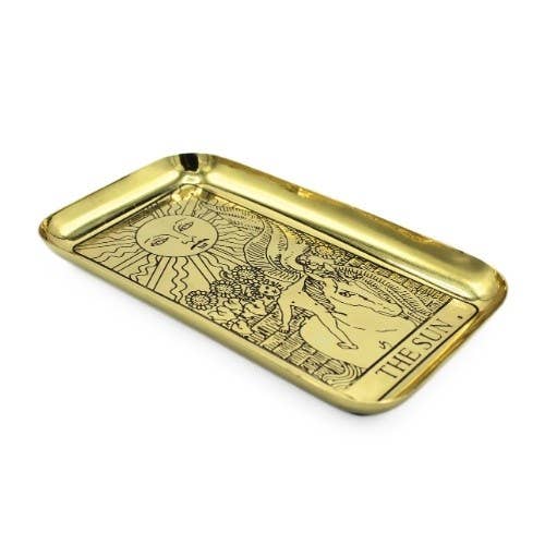 Brass Tarrot Tray - The Sun