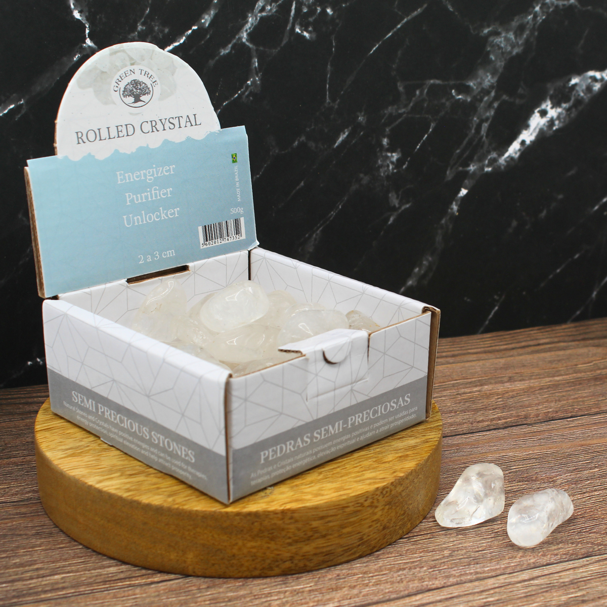 Clear Quartz Tumbled stones display 500g