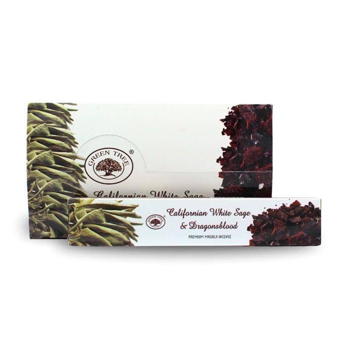 Green Tree Californian White Sage & Dragonsblood Incense 15g