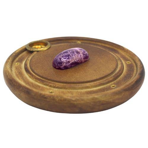 Amethyst Mango Wood Incense Holder