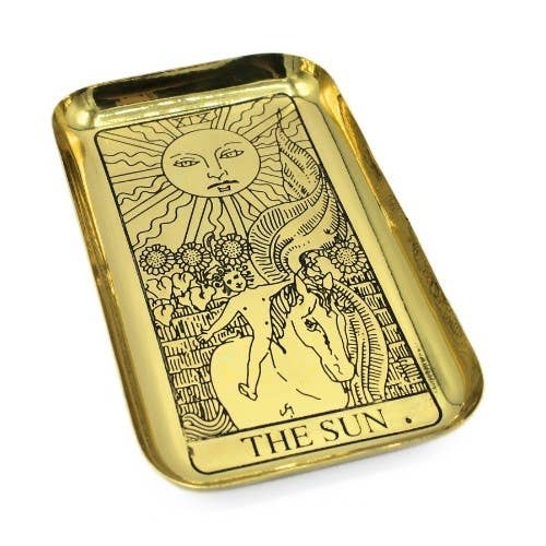 Brass Tarrot Tray - The Sun