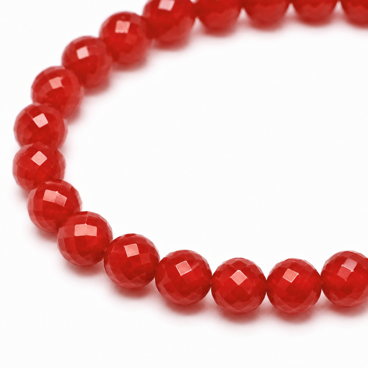 Carnelian Faceted Beads Bracelet 8mm - China