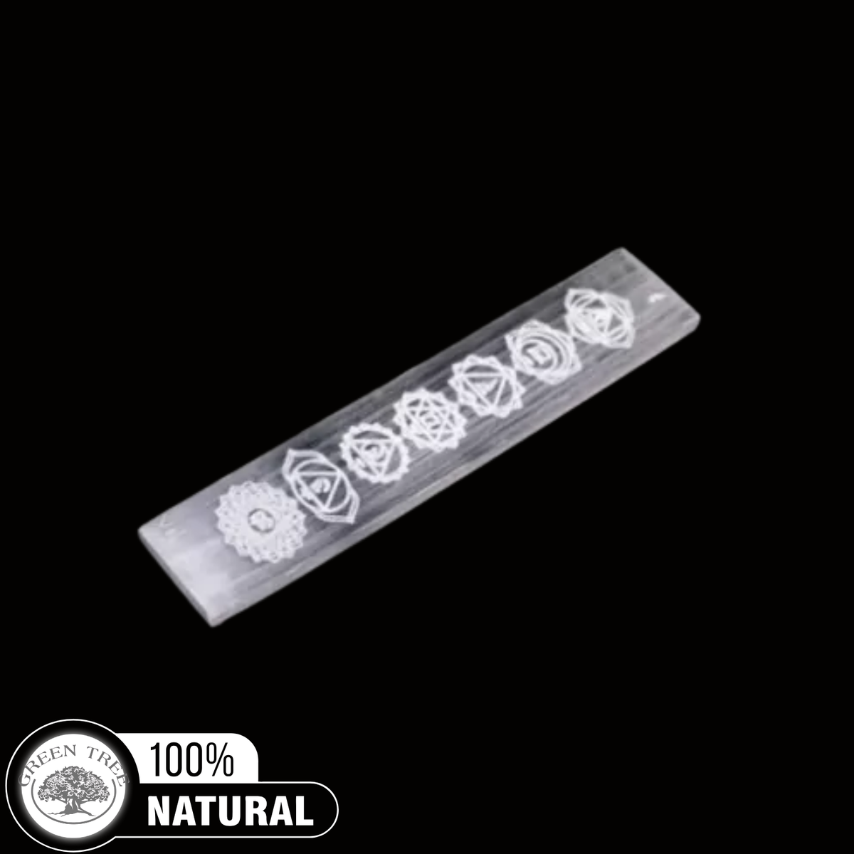 Selenite Incense Holder Seven Chakras 10cm