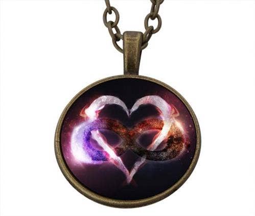 Lucky pendant Purple Heart Endless Love incl. chain