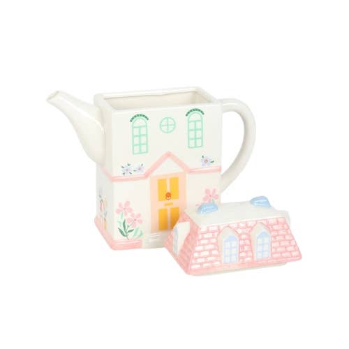 Pastel House Shaped Teapot