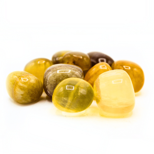 Yellow Fluorite 'A' Tumbled Stones 200 gr