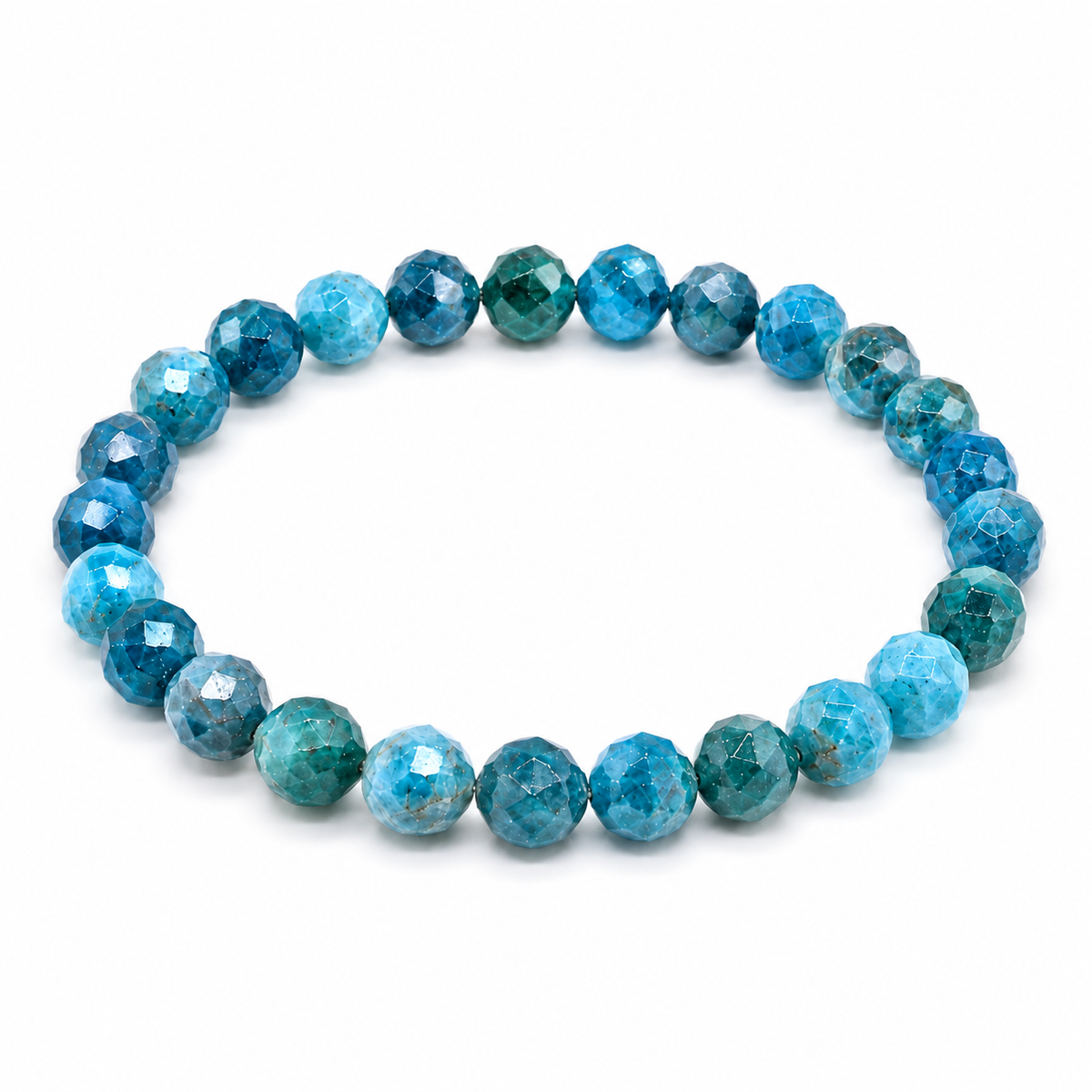 Facettiertes Armband aus Apatitperlen 6mm - Madagaskar