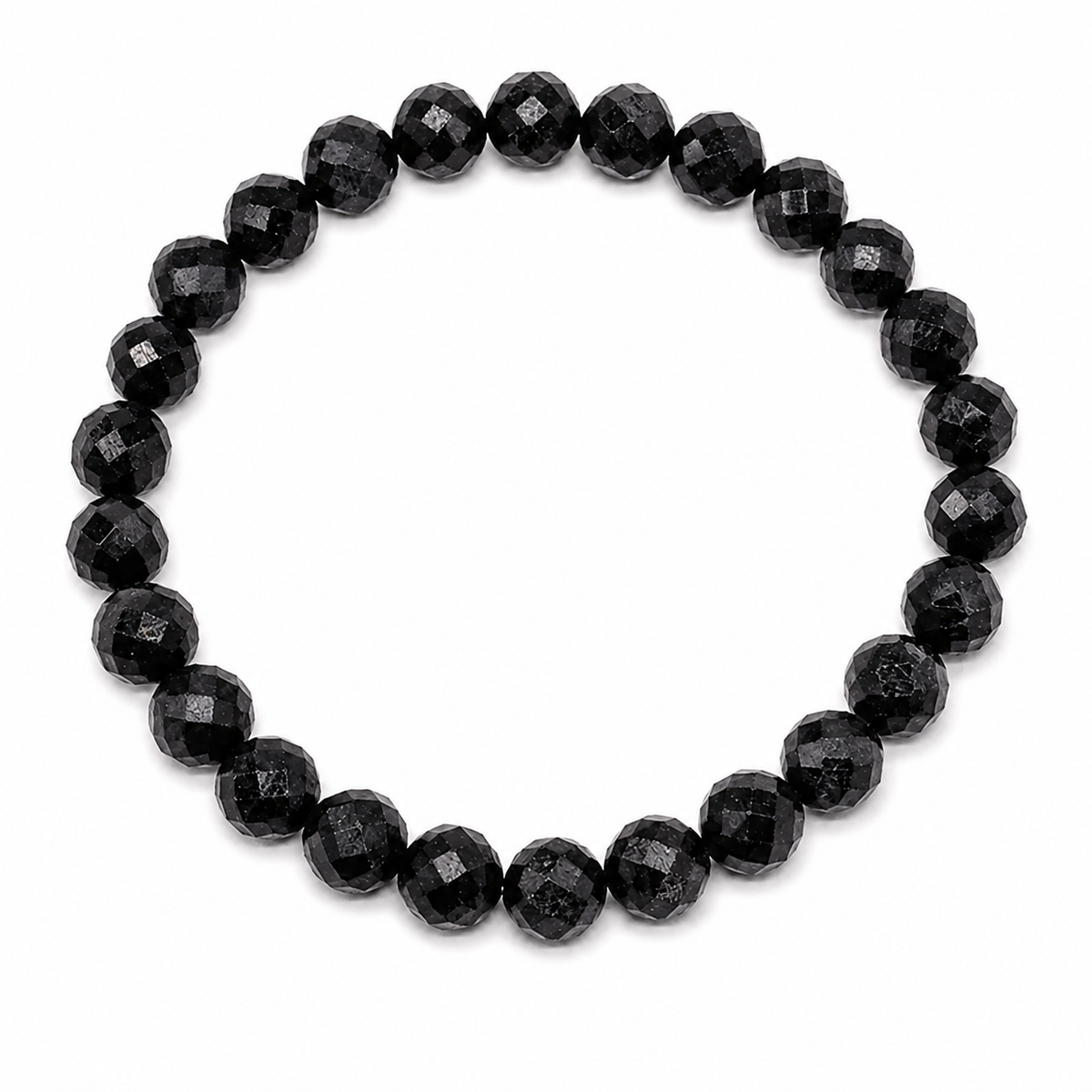 Black Tourmaline Faceted Bracelet 8mm - Brazil