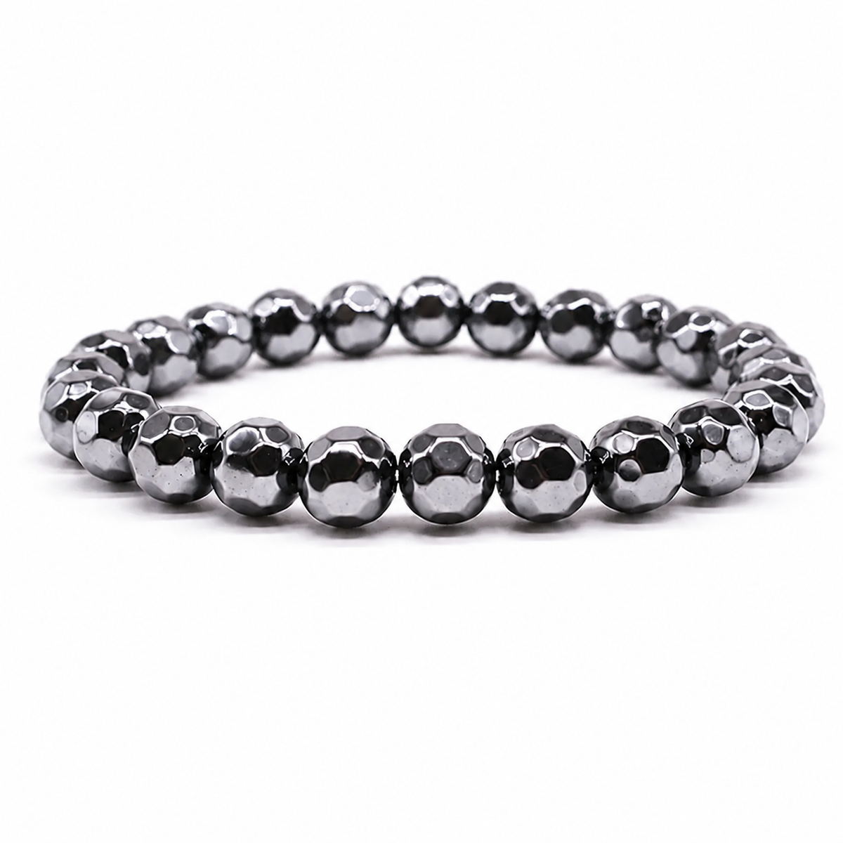 Armband aus facettierten Hämatit-Perlen 6mm - Brasilien