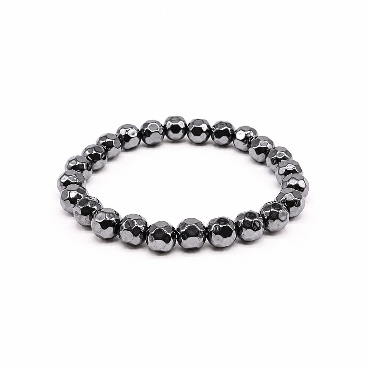 Armband aus facettierten Hämatit-Perlen 6mm - Brasilien