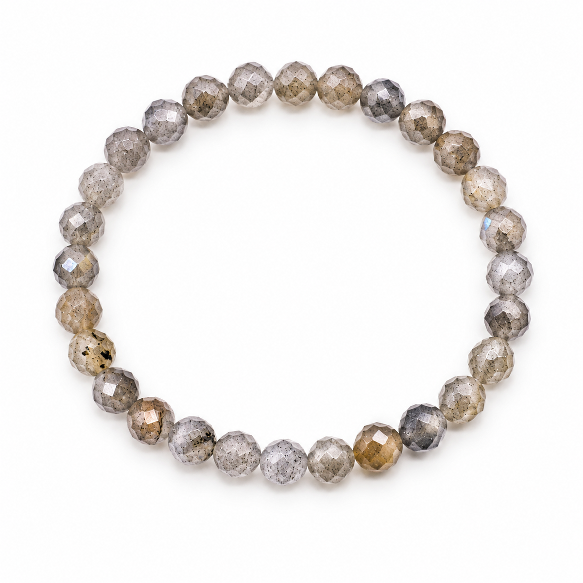 Bracelet de perles à facettes en labradorite 6mm - Madagascar