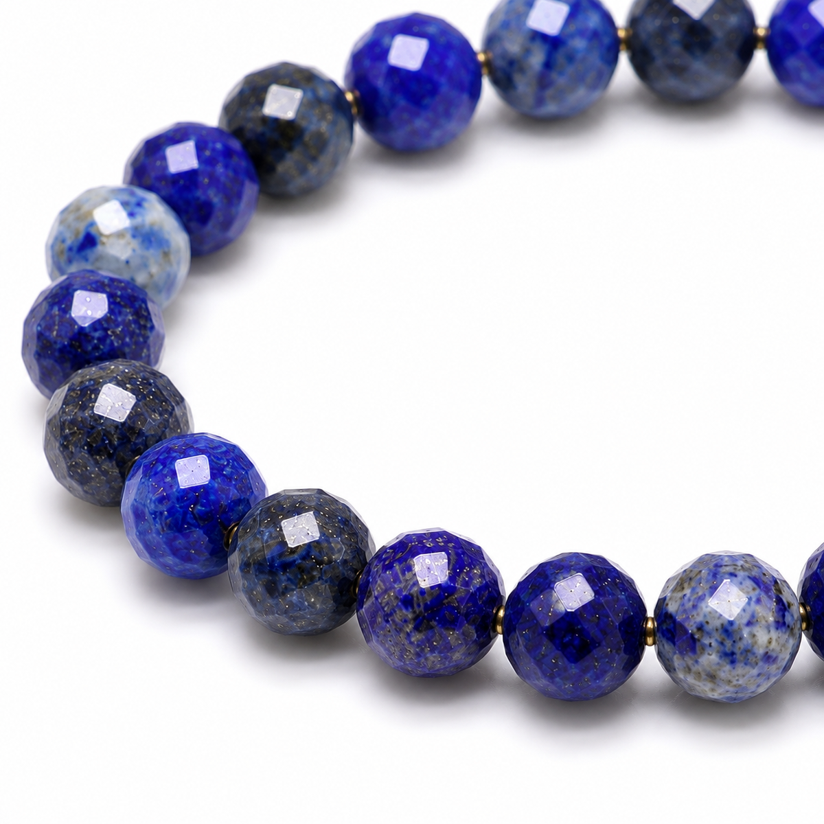 Bracelet de perles à facettes en lapis-lazuli 6mm - Afghanistan