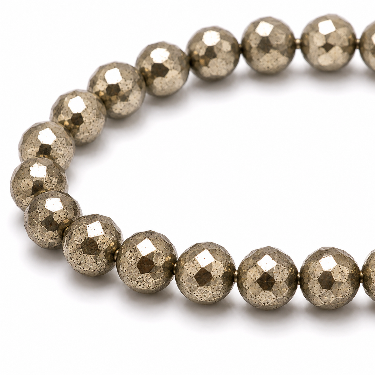 Braccialetto di perline sfaccettate in pirite 8mm - Perù