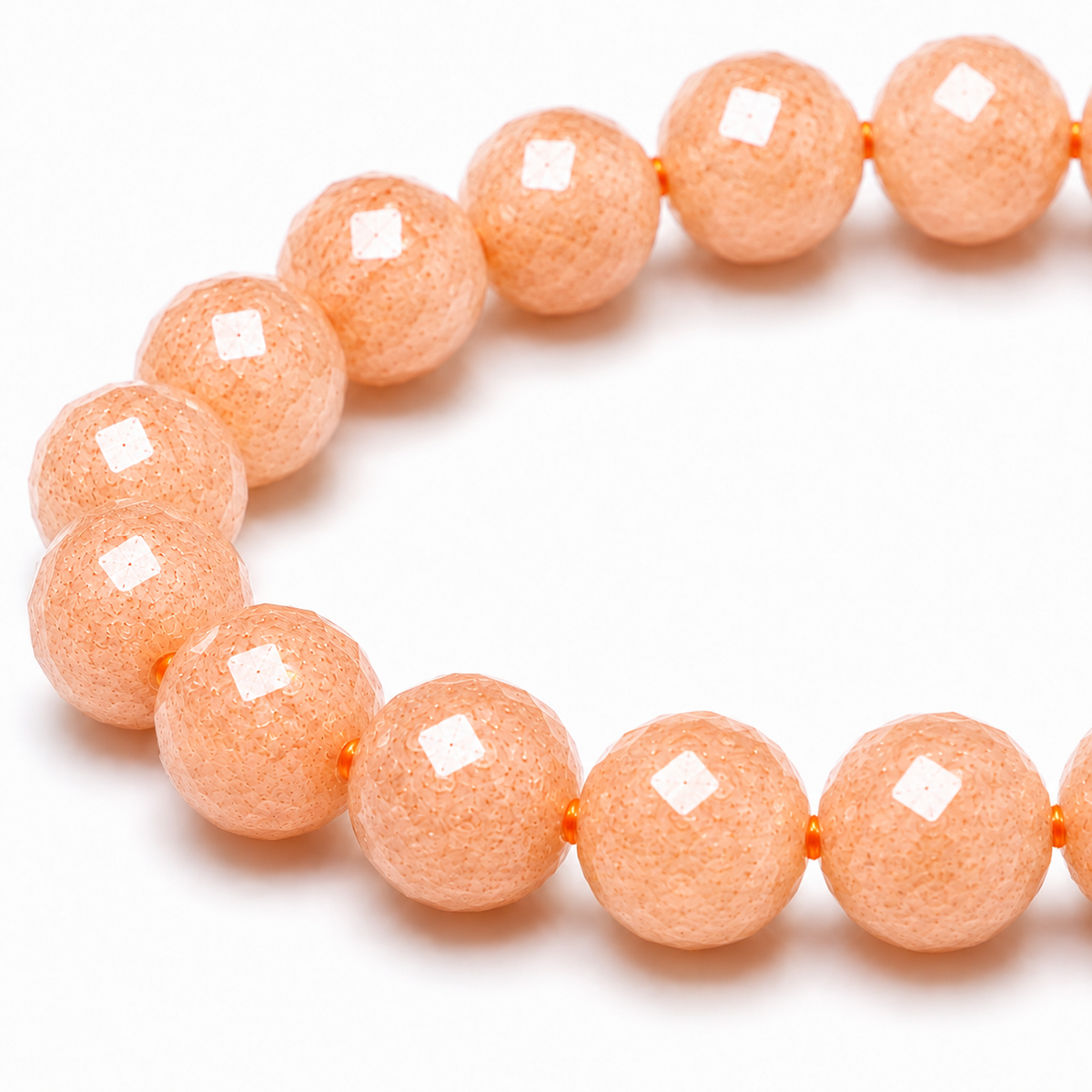 Sunstone Faceted Beads Bracelet 8mm - Tanzania