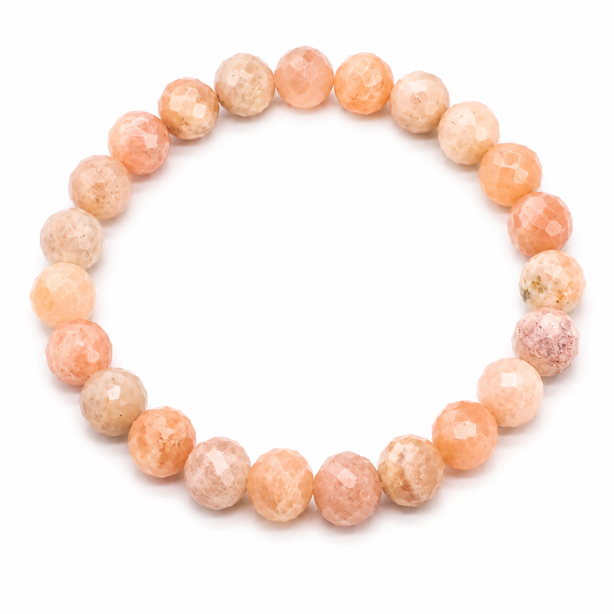 Sunstone Faceted Beads Bracelet 8mm - Tanzania