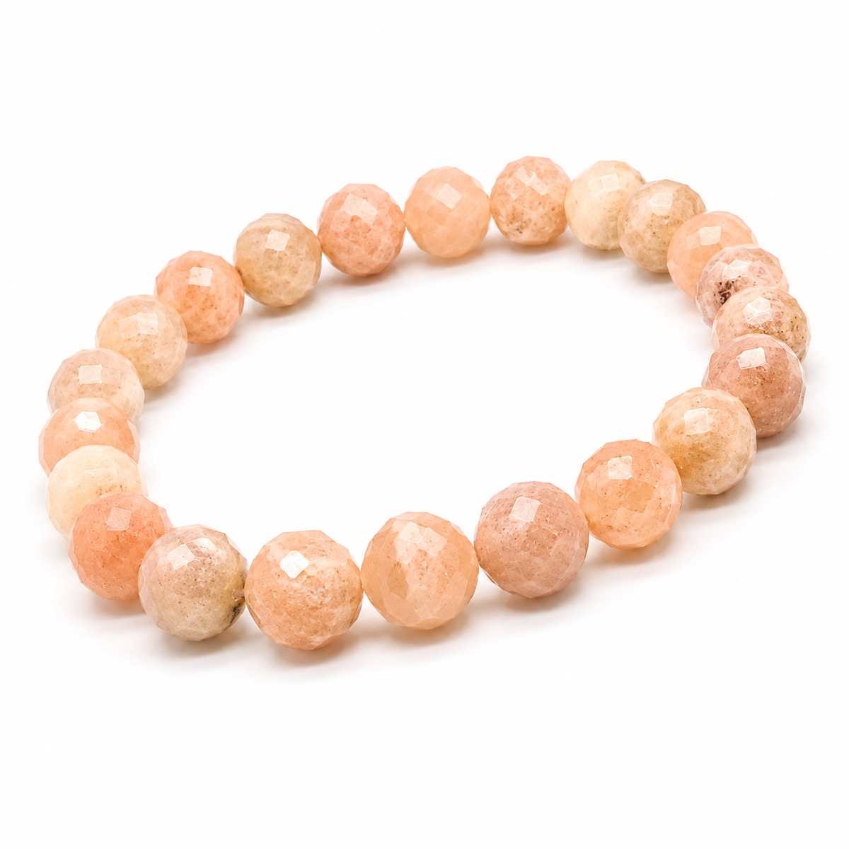 Sunstone Faceted Beads Bracelet 8mm - Tanzania