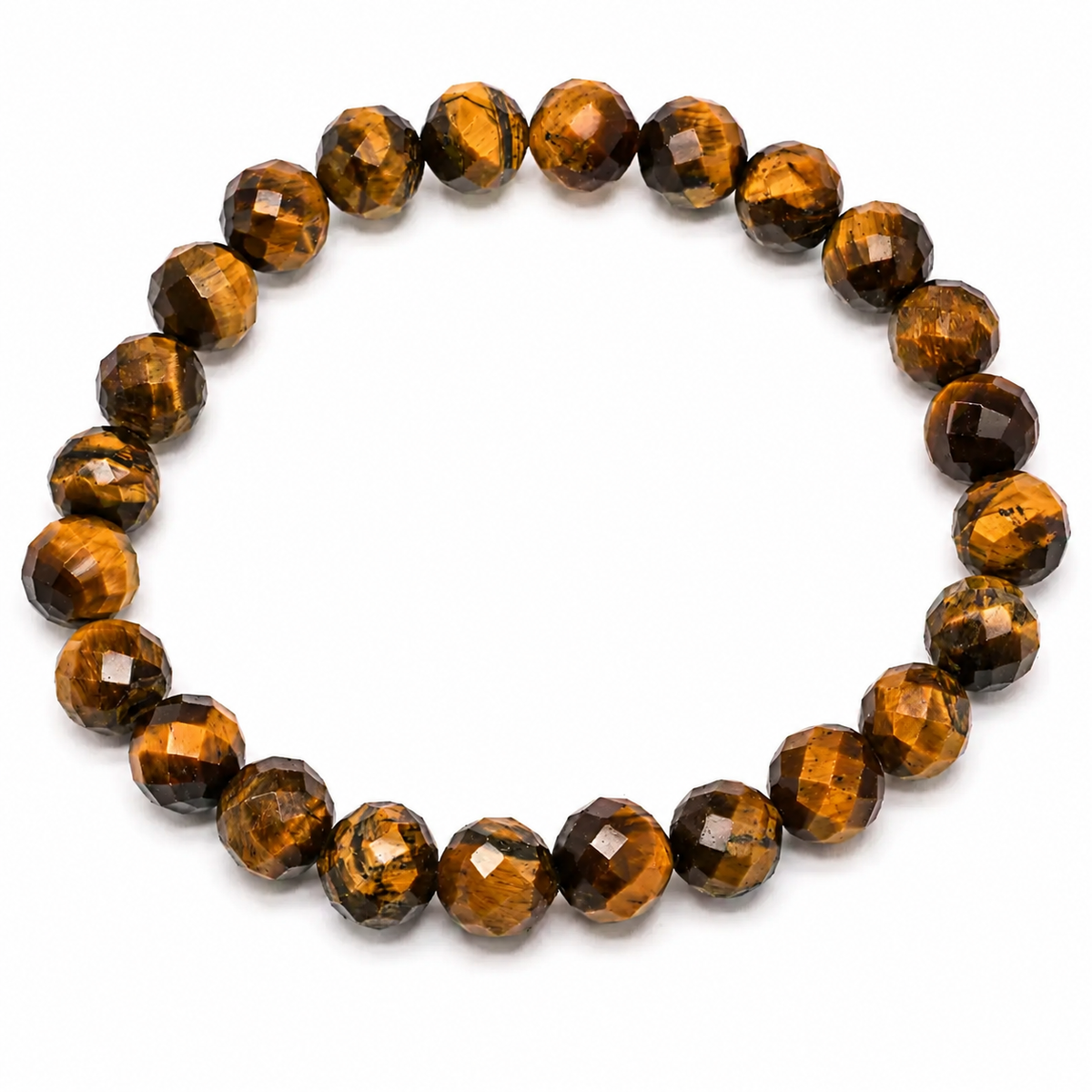 Armband aus facettierten Tigerauge-Perlen 6mm - Südafrika