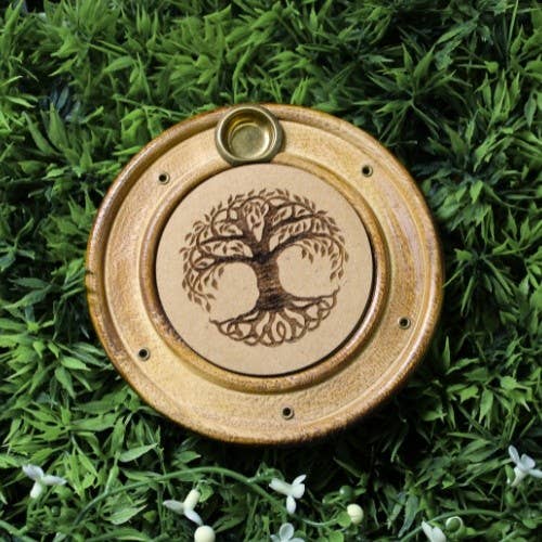 Wooden Incense Burner Tree of Life 10 cm