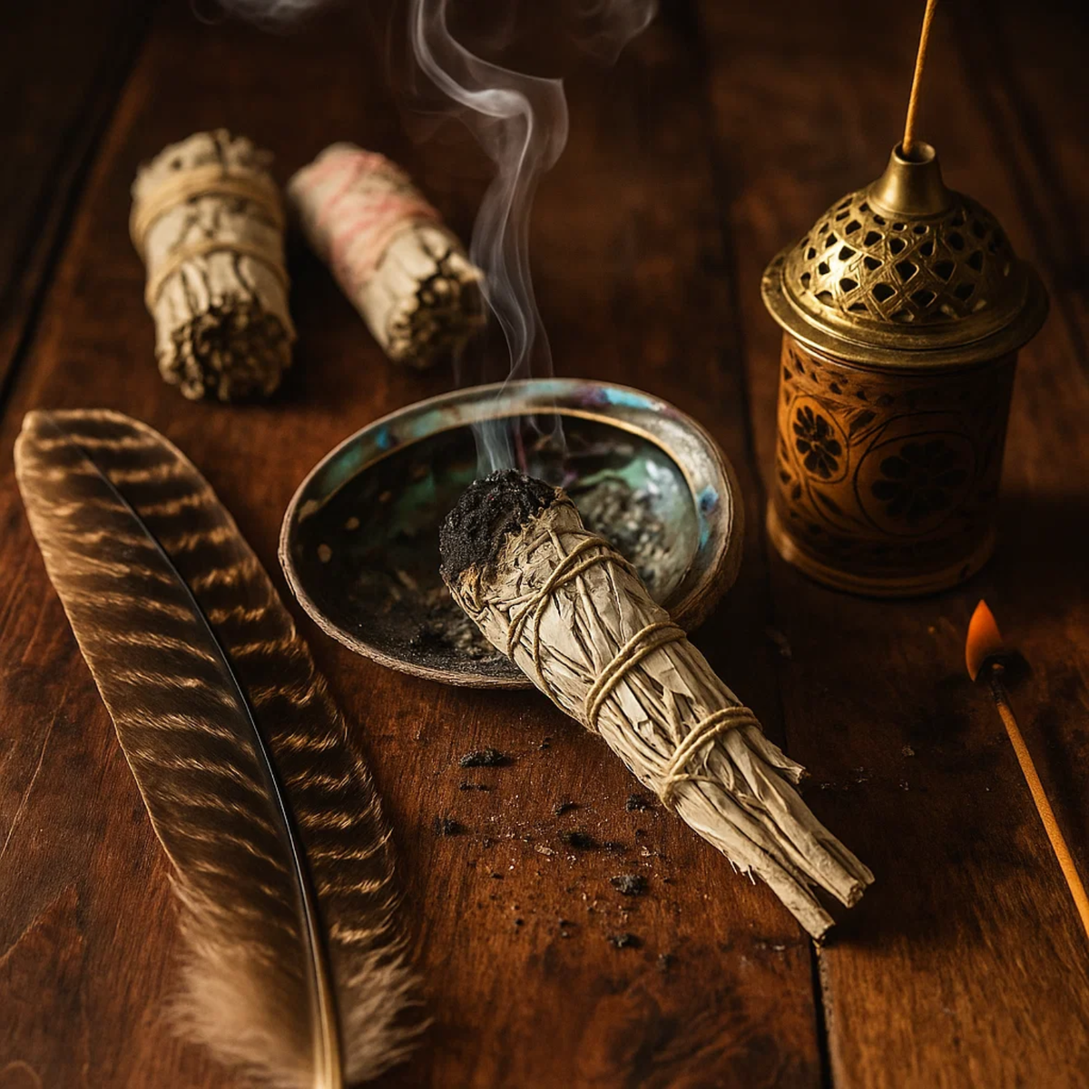Barred Turkey Smudge Feather 20-25cm